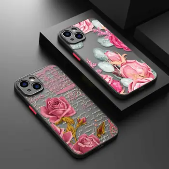 Розовая Корона С цветком Розы Роскошный Матовый Чехол Для телефона iPhone 11 Чехол Для iPhone 15 14 13 12 Pro Max Mini X XR Xs 8 6 7 Plus Чехол