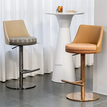Роскошные барные стулья Nordic Light Мебель для дома Бытовая Кухня Барный стол Спинки стульев Подъемные Поворотные Высокие ножки Табурета для стойки