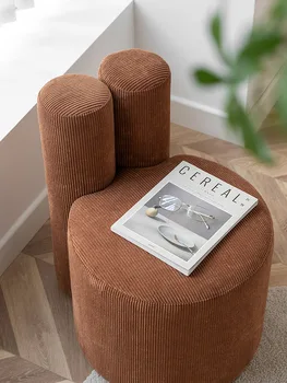 Роскошный Табурет для макияжа с водонепроницаемой спинкой для гостиной, Современный обеденный стул из вельвета, Креативный Милый Стул, Мебель для дома