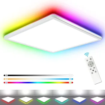 Светодиодный Квадратный потолочный светильник RGB с регулируемой яркостью, Современный потолочный светильник для домашней спальни, гостиной, рассеянного света, светодиодного освещения для прохода, Украшения дома