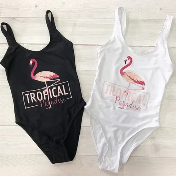 Сексуальный цельный купальник, женские купальники с принтом фламинго, женские купальные костюмы, пляжная одежда maillot de bain femme 2019 badpak monokini