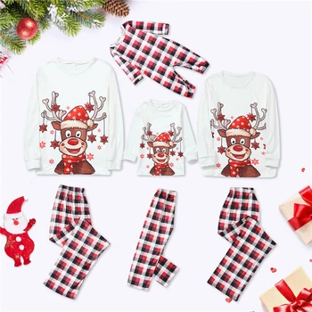 Семейные рождественские пижамы YAGIMI, одинаковая одежда для мамы и дочки, Рождественский семейный комплект, одежда для пары, семейные комплекты, одинаковые пижамы