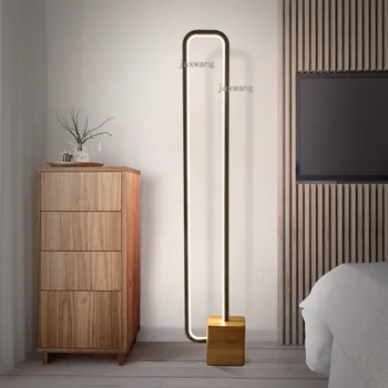 Скандинавские простые железные светодиодные торшеры Современный светильник для спальни JW Smart Floor Lights Лампы для гостиной с теплым настольным освещением