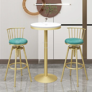 Скандинавские роскошные барные стулья Высокий табурет Кухня Современный поворотный подъемник Барные стулья Расслабляющий ресторан Taburetes De Cocina Мебель