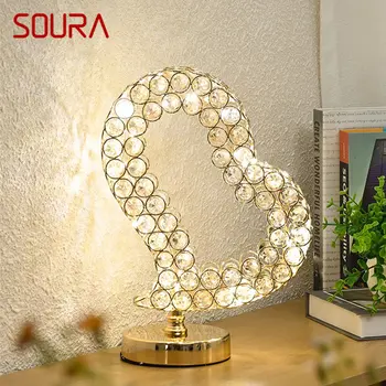 Современная настольная светодиодная лампа SOURA Crystal Креативный дизайн Настольных светильников для дома Украшения свадебной комнаты Прикроватной тумбочки в спальне