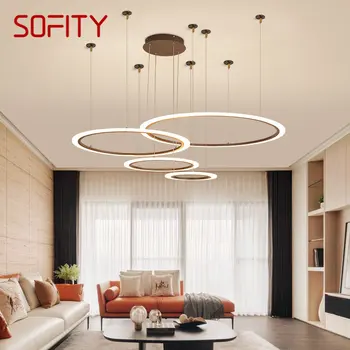 Современный подвесной светильник SOFITY в скандинавском стиле, креативный дизайн, светодиодные винтажные кольцевые светильники для дома, гостиной, спальни, Декоративный светильник