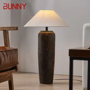 Современный торшер BUNNY, Японский стиль, светодиодный Креативный Дзен-дизайн, керамический настольный светильник для дома, гостиной, спальни