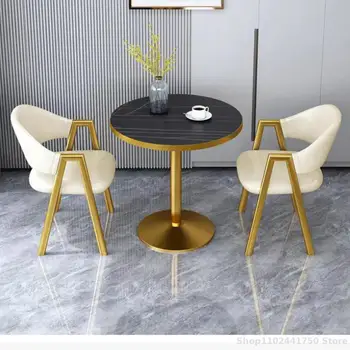 Сочетание роскошного стола для переговоров Nordic Light и стула Отдел продаж Современный Простой магазин чая с молоком Обеденный стол для дома