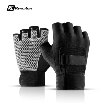 Спортивные перчатки без пальцев, Дышащие Перчатки для тяжелой атлетики, фитнеса, Мужские И Женские перчатки для поднятия тяжестей, Черные