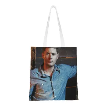 Сумка для покупок из Сверхъестественного телешоу, женская холщовая сумка через плечо, портативные сумки для покупок в продуктовых магазинах Dean Winchester