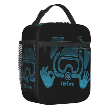 Сумки для ланча с аквалангом Aqua Blues iDive OK, изолированные сумки для ланча для женщин, сменный холодильник, термобокс для Бенто, Работа, школа, путешествия