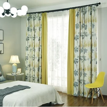 Тканевые занавески для гостиной Столовой спальни из хлопка и льна, современное украшение дверей дома, Затемняющие шторы, Отделанное Эркерное окно