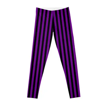 Тонкие фиолетовые и черные полоски | Тонкие вертикальные полоски | Леггинсы женские леггинсы для спортзала