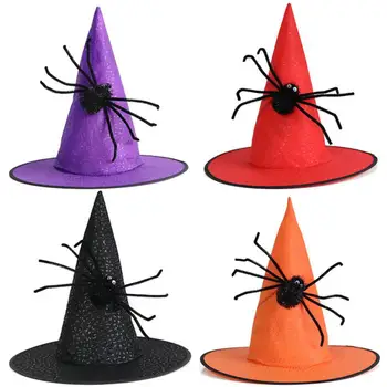 Удобная в носке нетканая шляпа-паук Идеально подходит для костюмов на Хэллоуин, Шляпа ведьмы на Хэллоуин, модный тренд на Хэллоуин