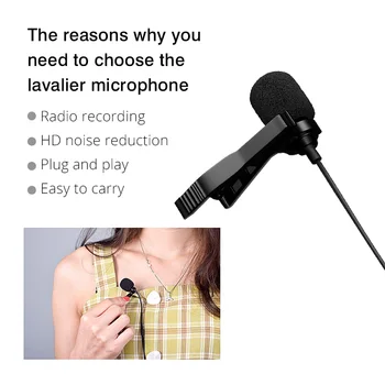 Универсальный Портативный Микрофон с разъемом 3,5 мм/Lightn-ing Аудио Зажимной Воротник Для iPhone Ноутбук iOS Android Динамик Мобильного Телефона