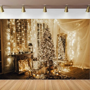 Фон для фотосъемки Рождественский плакат с камином Реквизит для Рождественской вечеринки Оба украшения Фон для баннера