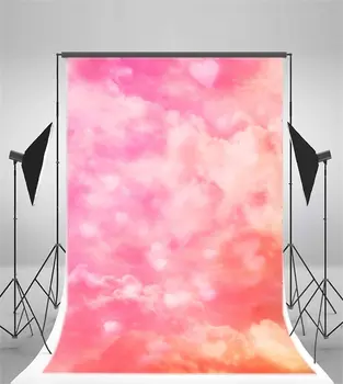Фон для фотосъемки Фон розового неба с белыми облаками