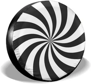 Черно-белый Флисовый Чехол Для Запасного колеса с Дизайном 