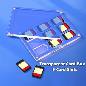 Чехол для игровых карточек для Nintendo Switch Oled с прозрачной магнитной твердой обложкой, акриловая коробка для карточек, 9 слотов, подставка для дисплея для доступа к переключателю
