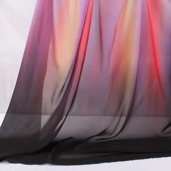 Шифоновая ткань градиентного цвета, меняющая оттенок, 100d Шифоновые прозрачные платья Шириной 150 см - продаются по цене полуметра