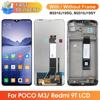 Экран для Xiaomi Poco M3 M2010J19CG ЖК-дисплей Цифровой Сенсорный экран с рамкой в сборе для Xiaomi Redmi 9T (10 Точек касания)