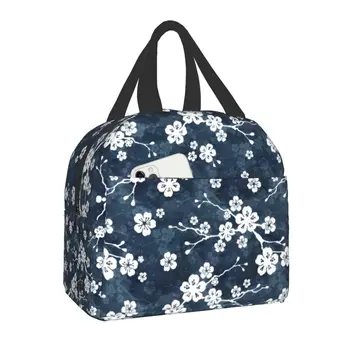 Японская сакура, вишневый цвет, термоизолированная сумка для ланча, цветы, переносная сумка для ланча для женщин, коробка для хранения продуктов для пикника