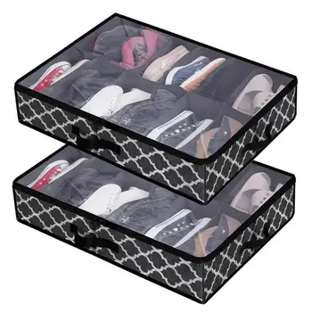 Ящик для хранения обуви, пылезащитный, прочный Дизайн отделения, Складной органайзер для обуви под кроватью, контейнер для обуви на высоких каблуках